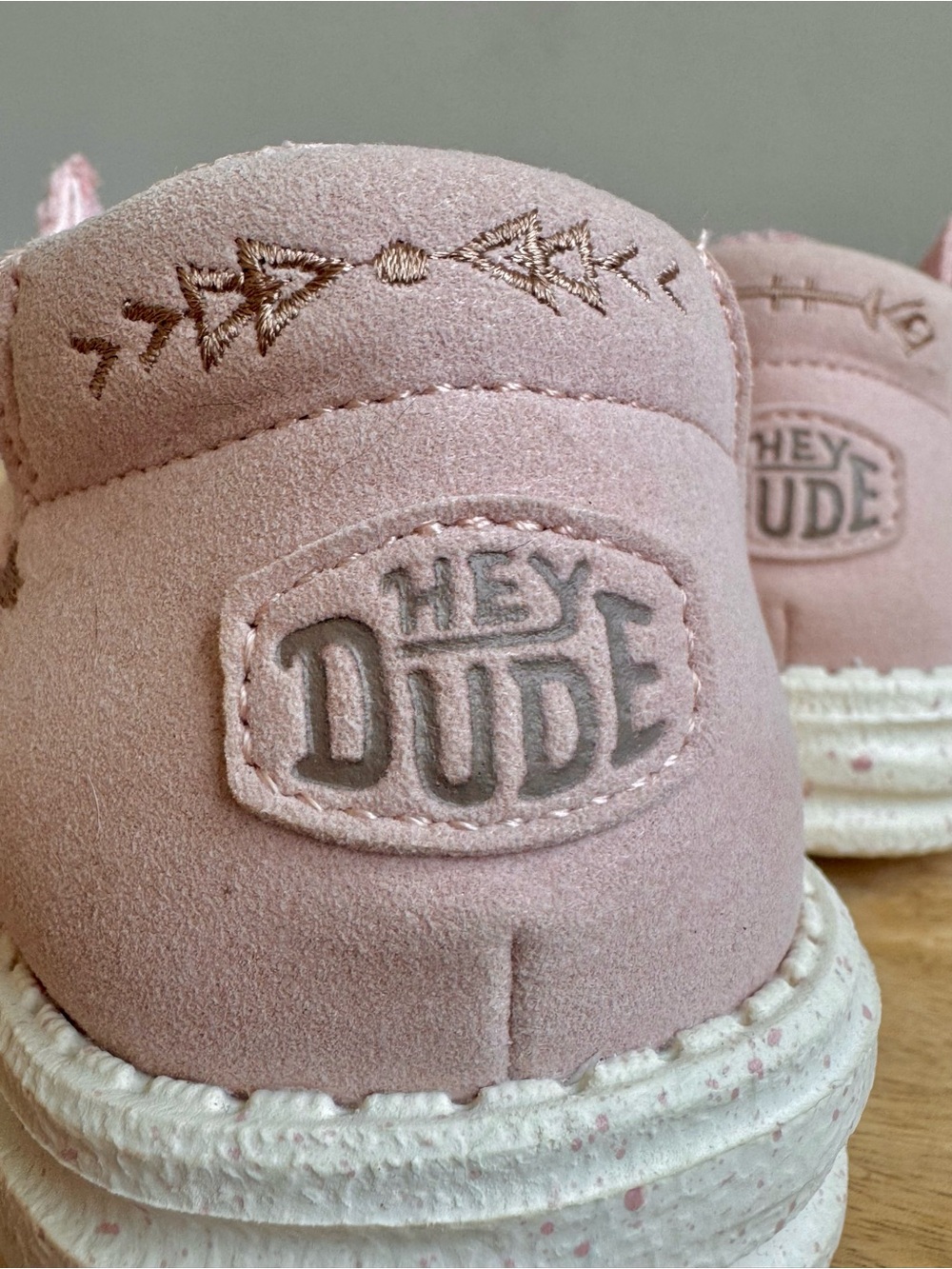 HEYDUDE Wendy Boho Stretch Fluer Quartz Pink Slip On Loafer Shoes Size 9 - Picture 8 of 11